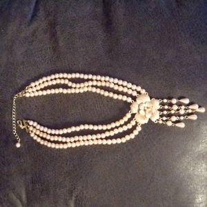 Vintage pink necklace with flower